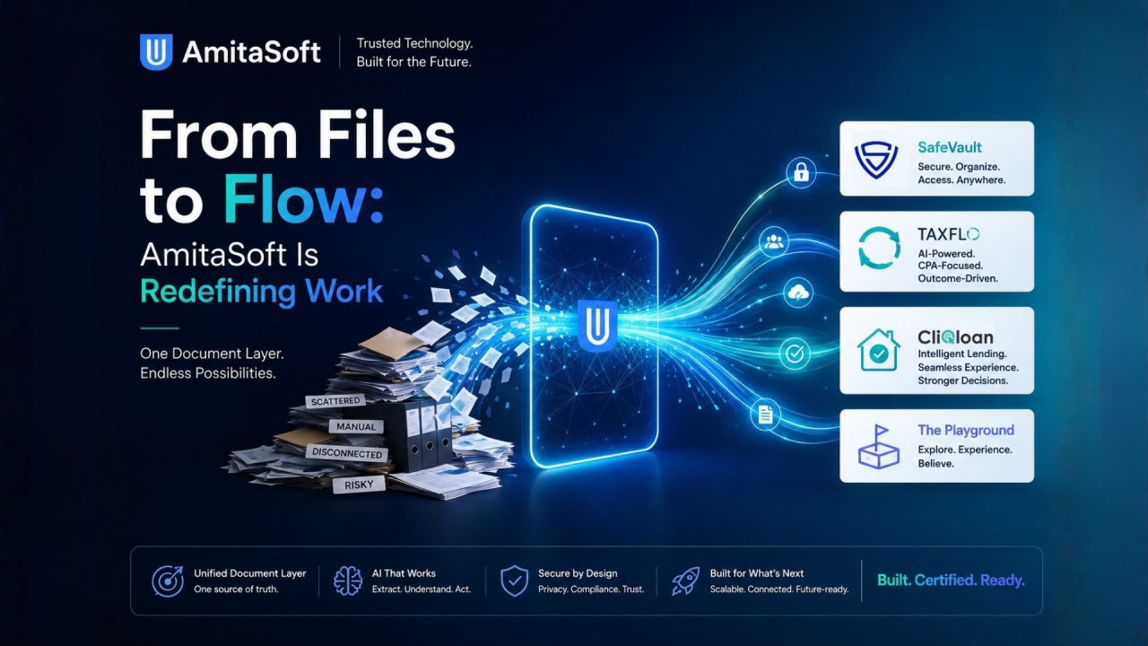 Illustration for From Files to Flow_ AmitaSoft Is Redefining Work